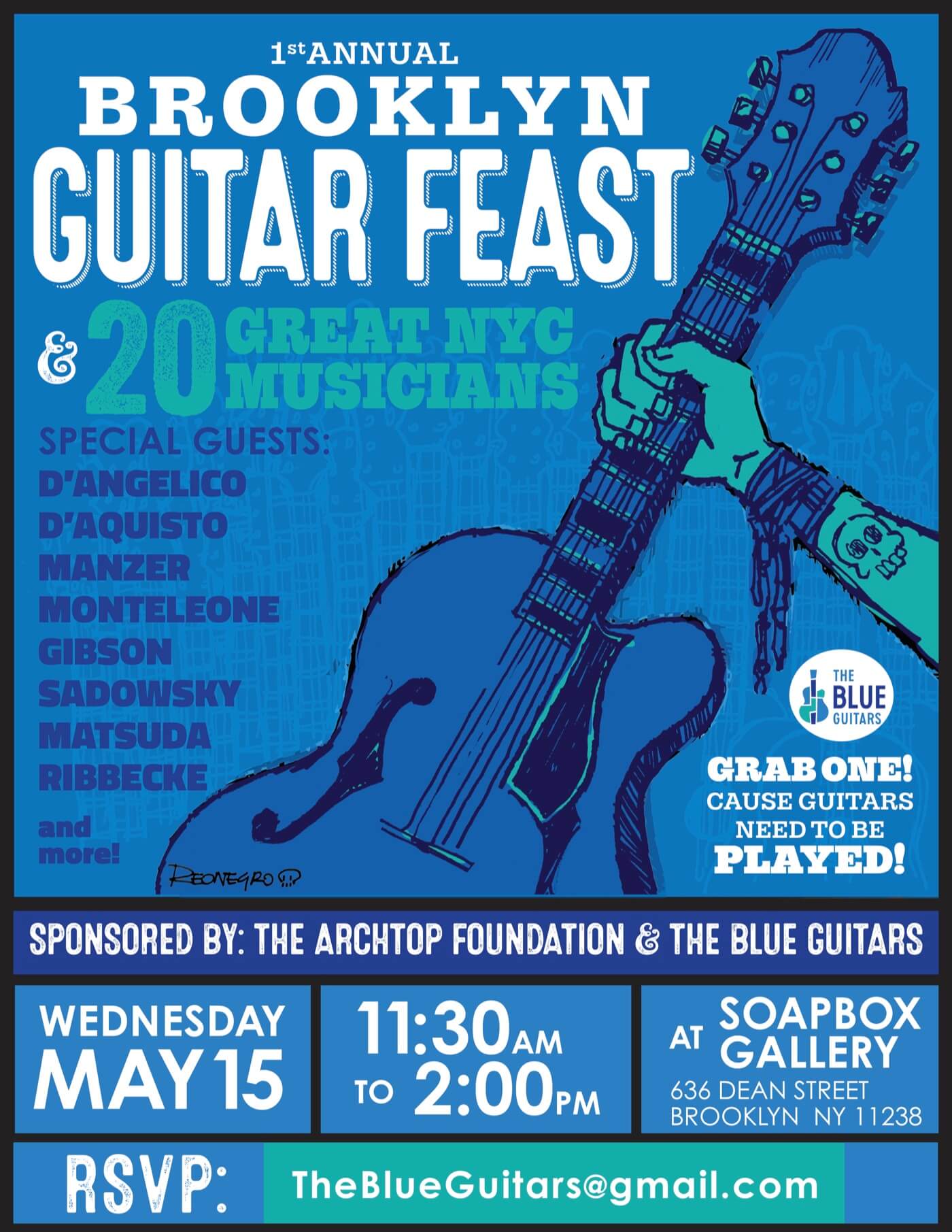 Poster for the first annual Brooklyn Guitar Feast.