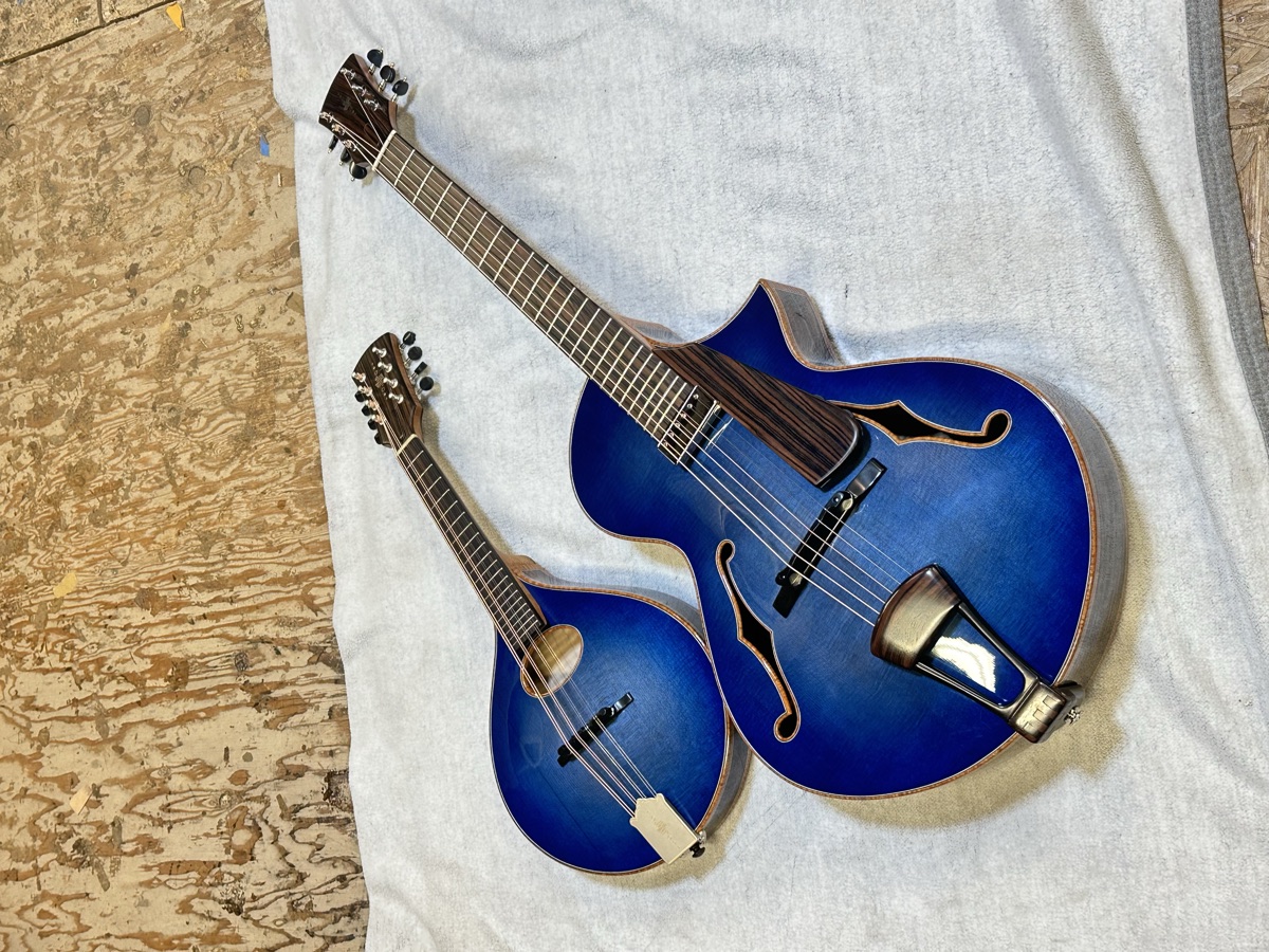 2024 Maegen Wells New Blue Mandolin instrument photograph